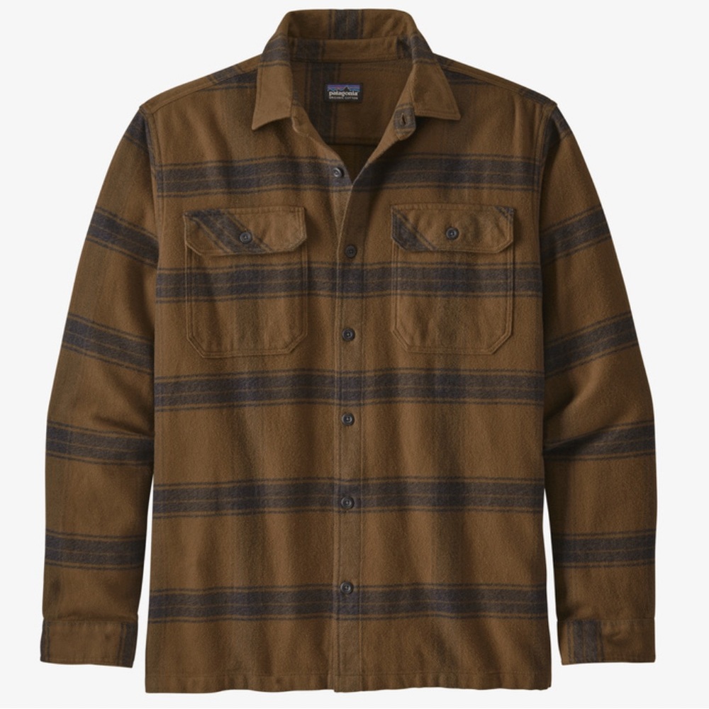 Patagonia Fjord Flannel Plaid Print Button Down Shirt Long Sleeve Pockets XL